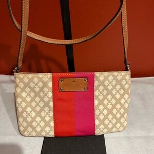 Kate Spade Tan and Red Crossbody Bag